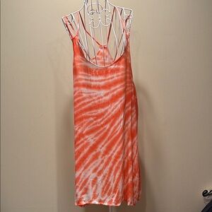 Lucky Brand Coral and White Strappy cover up